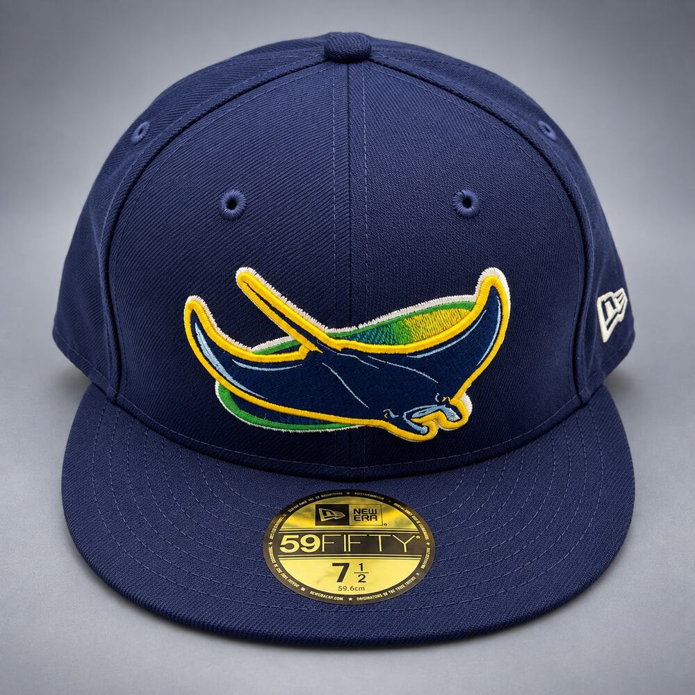 New Era Tampa Bay Devil Rays 59FIFTY Fitted Hat — Navy / Size 7½ (RH-060)